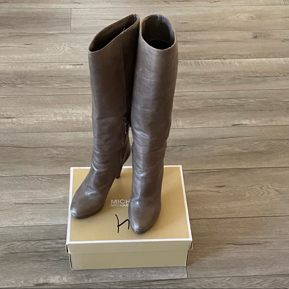 Authentic Grey Taupe Colored Prada Boots
